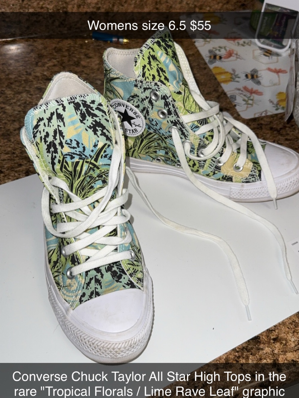 Converse Chuck Taylor High Top Sneakers - Lime, Light Blue, Black